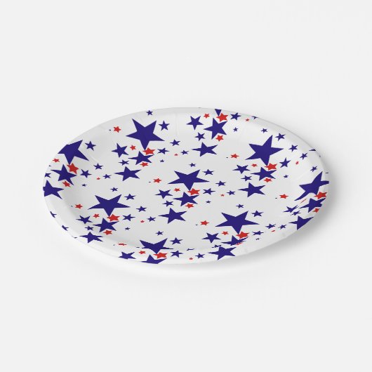 7月のパーティーのフェスティバル第4は赤白青を主演します ペーパープレート (アングル)