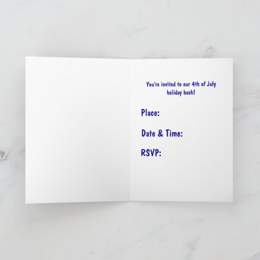 7月のパーティーの招待のカメそしてかたつむり第4 招待状 (内部)