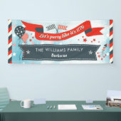 7月のパーティーの赤い白くの愛国心が強い第4および青 横断幕 (トレードショー)