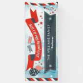 7月のパーティーの赤い白くの愛国心が強い第4および青 横断幕 (縦)