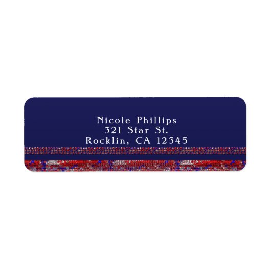 7月のパーティーの赤く白く及び青の輝きのスパンコール第4 ラベル (正面)