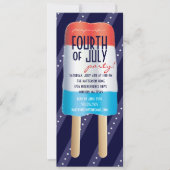 7月のパーティーのBombpopの愛国心が強い赤白青第4 招待状 (正面)