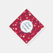 7月のパーティーイベントのパーソナライズ名赤白青 スタンダードカクテルナプキン (角)