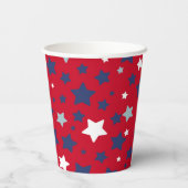 7月のパーティーイベントのパーソナライズ名赤白青 紙コップ (裏面)