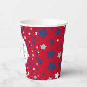 7月のパーティーイベントのパーソナライズ名赤白青 紙コップ (左)