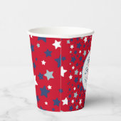 7月のパーティーイベントのパーソナライズ名赤白青 紙コップ (右)
