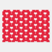 7月のパームの木のパターンの熱帯クリスマス ラッピングペーパーシート (正面3)