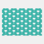 7月のパームの木のパターンの熱帯クリスマス ラッピングペーパーシート (正面)