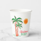 7月のパーム・ツリーのクリスマス 紙コップ (裏面)