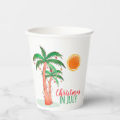 7月のパーム・ツリーのクリスマス 紙コップ (正面)