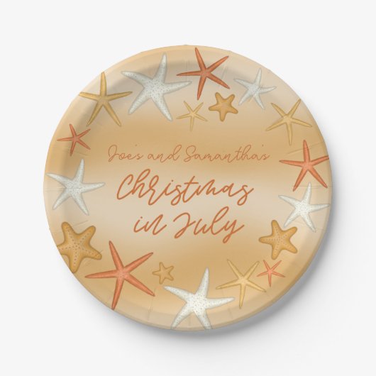 7月のヒトデのクリスマス ペーパープレート (正面)