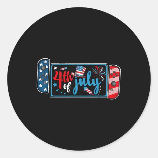 7月のビデオゲームのアメリカのゲーマー子供たち男の子の男性の私たち ラウンドシール (正面)