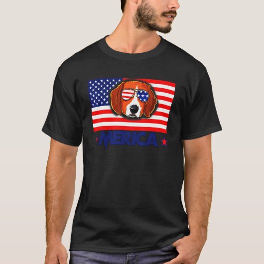 7月のビーグル第4戦アメリカ国旗 Tシャツ (正面)