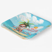 7月のビーチクリスマスサンタクロースパーティー ペーパープレート (傾斜あり)