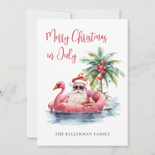 7月のビーチクリスマス シーズンカード (正面)