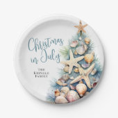 7月のビーチクリスマス ペーパープレート (正面)