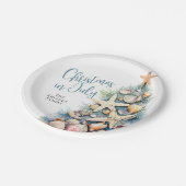 7月のビーチクリスマス ペーパープレート (アングル)