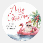 7月のビーチクリスマス ラウンドシール (正面)