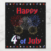 7月のピクニックと花火の幸せ4日 ワインラベル (シングルラベル)