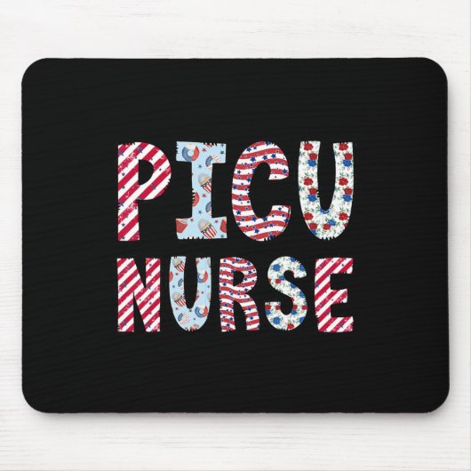 7月のピチュナースインディペンデンスデイアメリカ国旗 マウスパッド (正面)