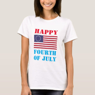 7月のファッションのノベルティの幸せな第4 Tシャツ
