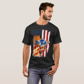 7月のファームキャトルの牛アメリカ国旗Heifer Us 4th Tシャツ (正面フル)