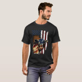 7月のファームキャトルの牛アメリカ国旗Heifer Us 4th Tシャツ (正面フル)