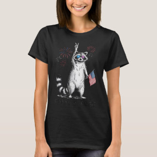 7月のフェラルと無料アライグマ4thアメリカPr Tシャツ