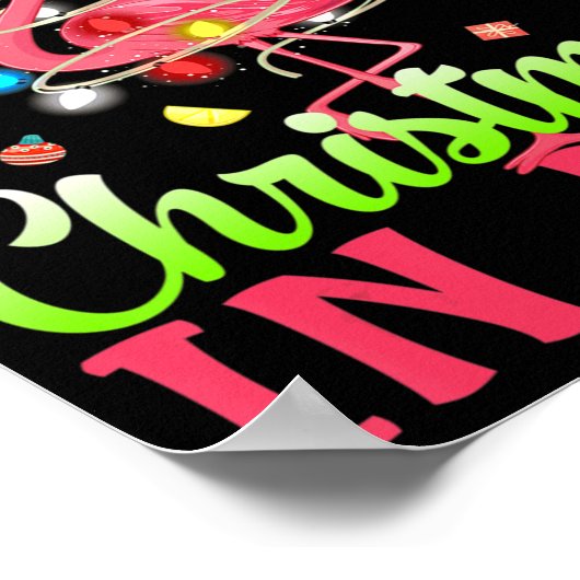 7月のフラミンゴでクリスマスを愛しているだけの女の子 ポスター (角)