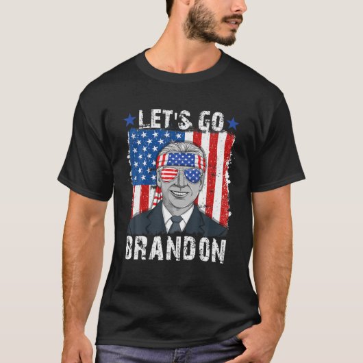 7月のブランドン4thアメリカ国旗バイデン氏・メイ tシャツ (正面)