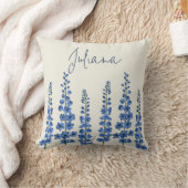 7月のブルーデルフィニウムの花 クッション (ブランケット)