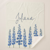 7月のブルーデルフィニウムの花 シェルパブランケット (正面)