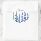 7月のブルーデルフィニウムの花 ラウンドシール (バッグ)