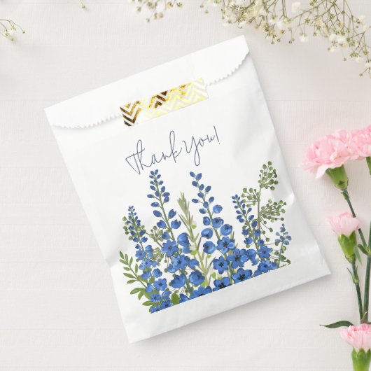 7月のブルーデルフィニウム花ありがとう フェイバーバッグ (封をした状態)