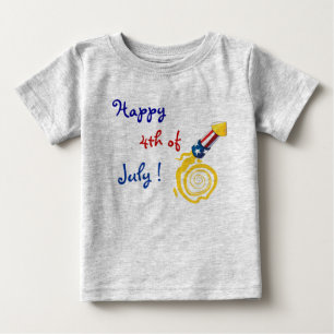 7月のベビーのワイシャツの幸せな第4 ベビーTシャツ