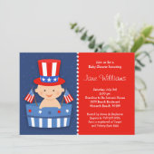 7月のベビーシャワーの招待状の第4 招待状 (スタンド正面)