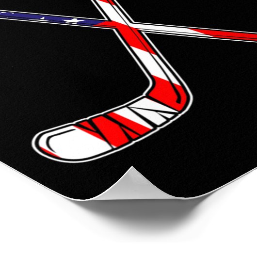 7月のホッケーアメリカ国旗4日おもしろい男子少年たち ポスター (角)