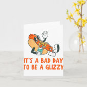 7月のホットドッグの恋人の滑る4番目になる悪い日 カード (黄色い花)