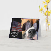 7月のボクサーの挨拶状の幸せな第4 カード (黄色い花)