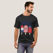 7月のポプシクル米国国旗の愛国的な夏の男の子ギル Tシャツ (正面フル)