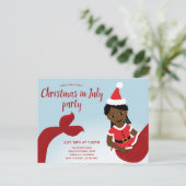 7月のマーメイドクリスマスパーティー インビテーションポストカード (スタンド正面)