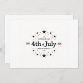 7月のミニマリスト4日招待状-レトロタイポグラフィ 招待状 (正面/裏面)