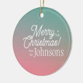 7月のメリークリスマスピンクグリーングラデーション セラミックオーナメント (左)