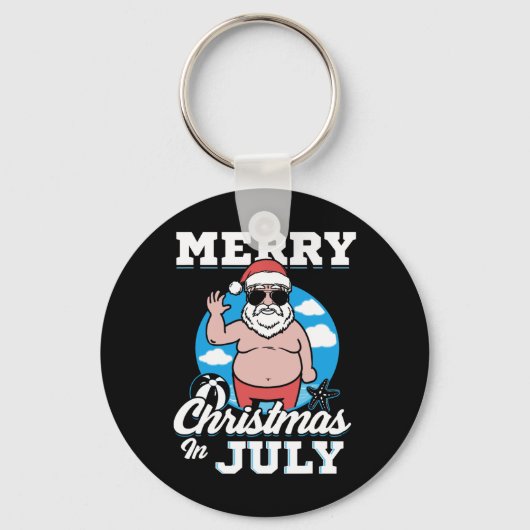7月のメリークリスマス おもしろサンタクロース キーホルダー (正面)