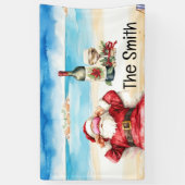 7月のリラックスビーチクリスマスでのサンタクロース 横断幕 (縦)