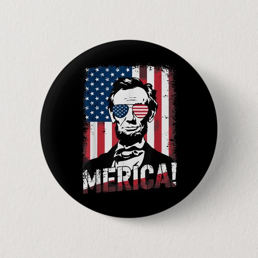7月のリンカーン4日Merica Patriotic Usaアメリカ4日Ju 缶バッジ (正面)