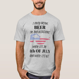 7月のワイシャツのおもしろいな第4私はビールだけを飲みます Tシャツ