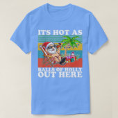 7月のヴィンテージクリスマス熱いボールとしてサンタ夏 Tシャツ (デザイン正面)