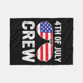 7月の乗組員の家族の服装に合おもしろいわせる フリースブランケット (正面(横))