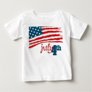 7月の乳児のTシャツの第4 ベビーTシャツ